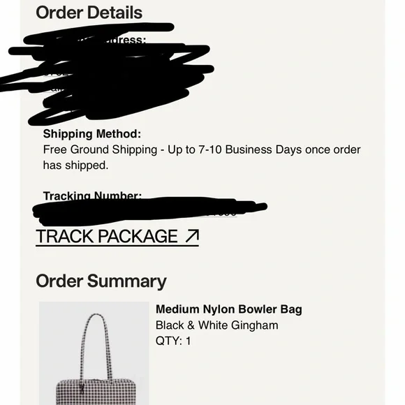 BAGGU Black and White Gingham Tote Bag - Picture 4 of 4